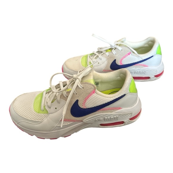 Nike WMNS Air Max Excee Sneakers White/Volt/Pink/Blue Size 9.5 - Picture 6 of 7